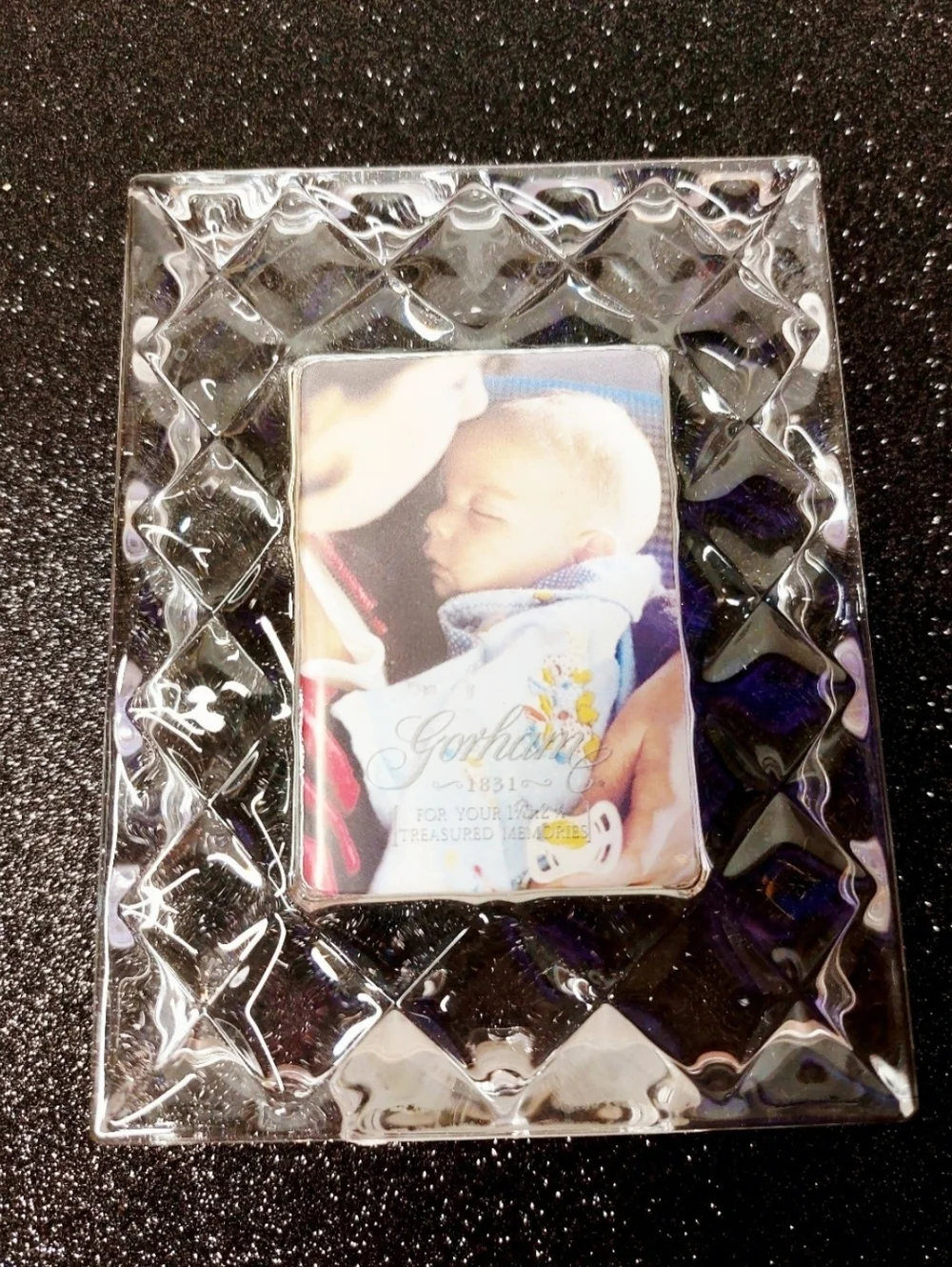 Gorham Sentimental Traditions Mini Glass Frame 1.75” x 2.5” Opening NIB Keepsake